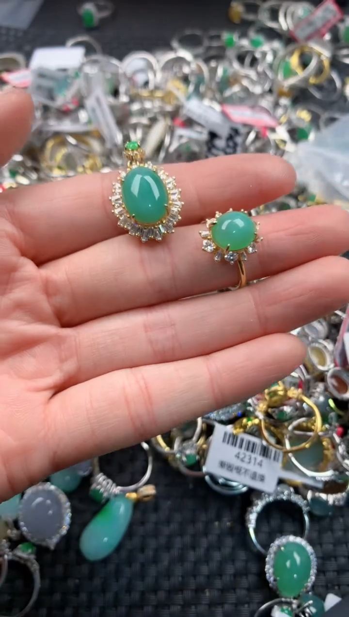 银S925镶嵌戒指翡翠777    4