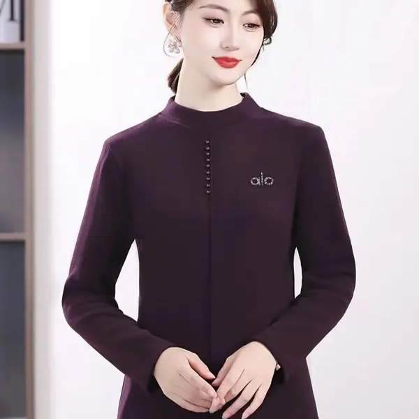 2537竖珍珠字母钻加绒保暖绒衫-LZ