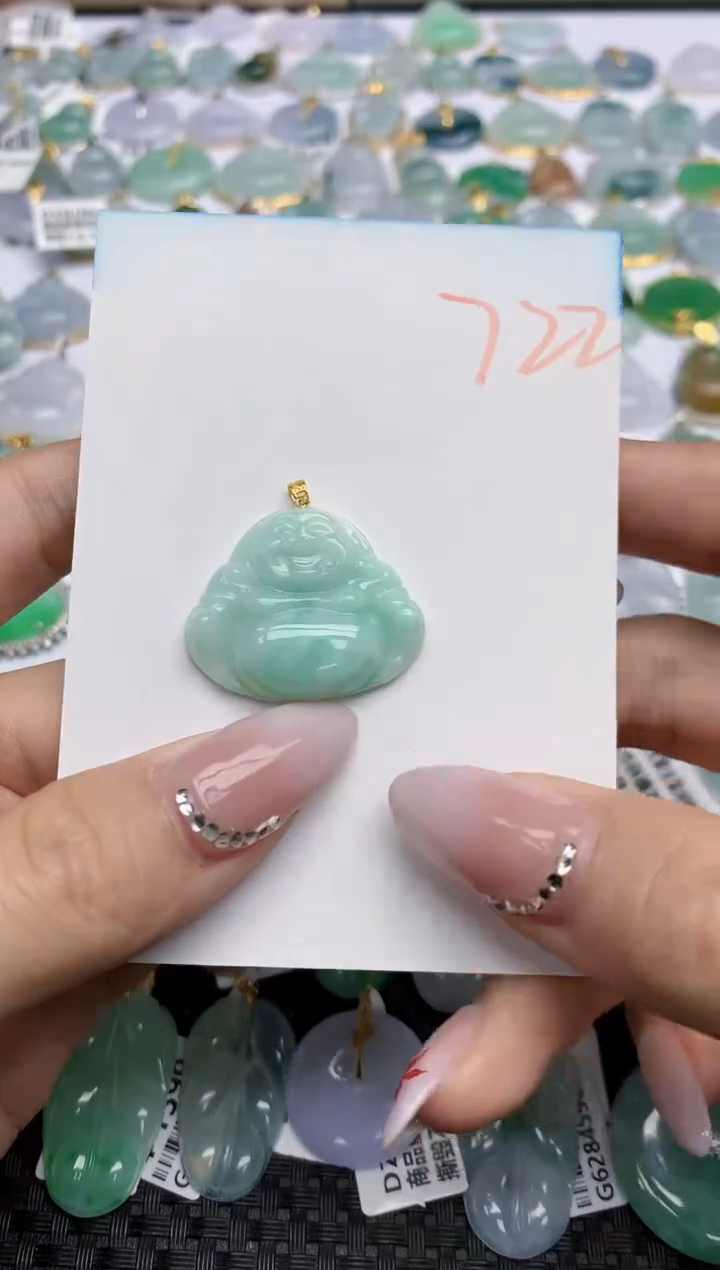 【闪购商品】翡翠颈饰18K金镶嵌天然翡翠A货