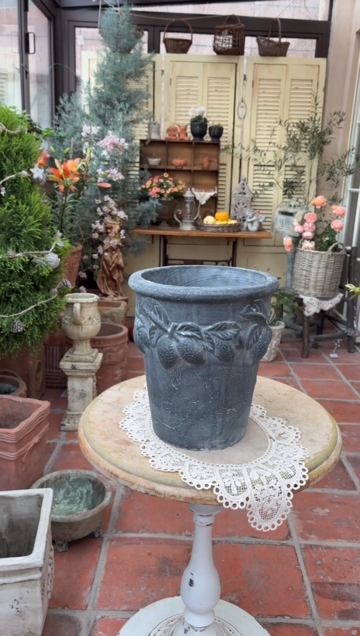 口径25高28红陶柠檬花盆新品福利价