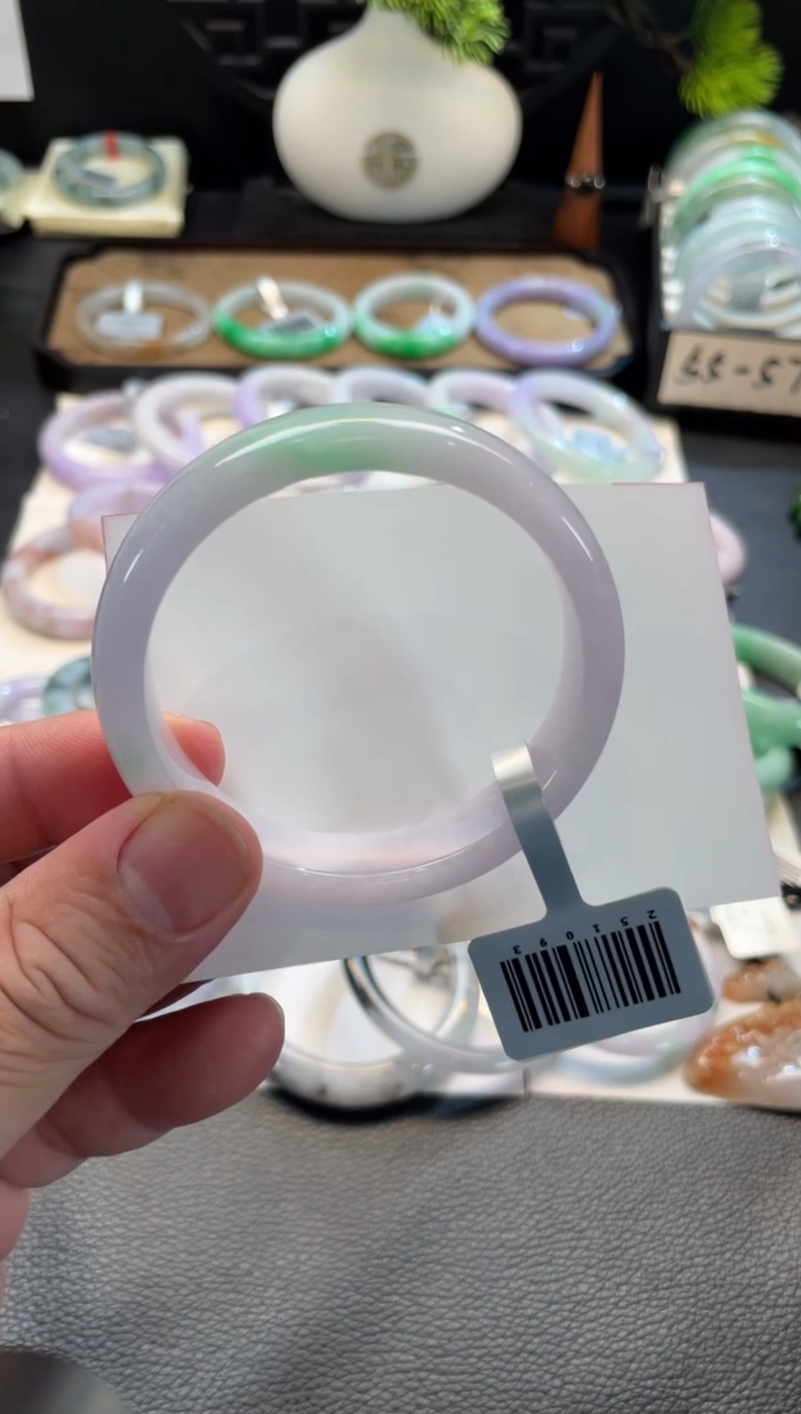 未镶嵌手镯翡翠85号链接 53正圈 小纹