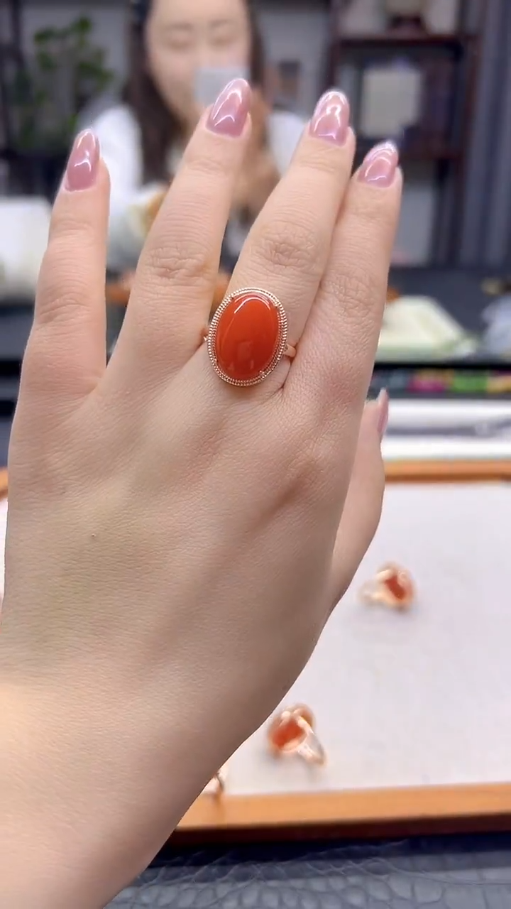 14K金镶嵌戒指翡翠DIY款J119