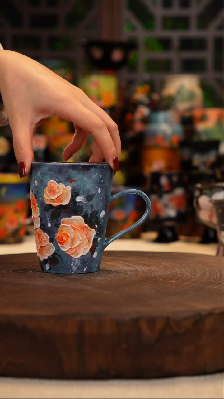 油画   釉下彩  杯子