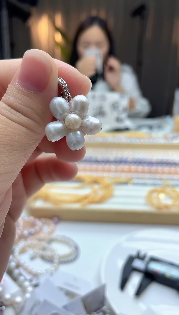 吊坠(不含链)未镶嵌淡水珍珠花花万能扣