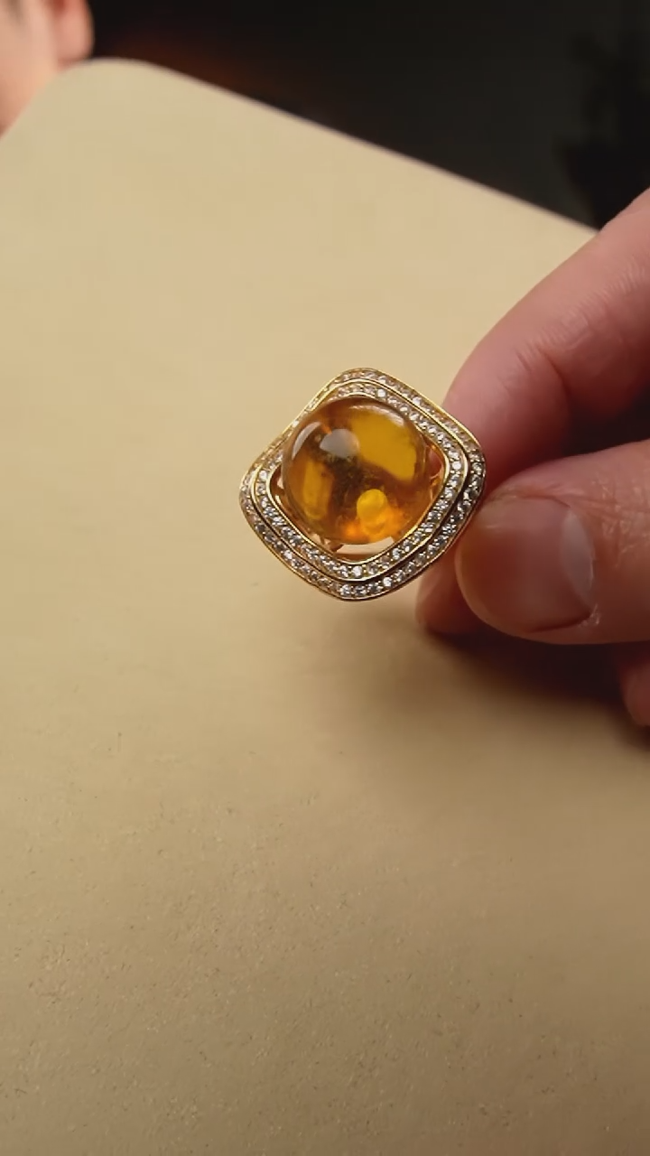 【闪购商品】琥珀颈饰未镶嵌蓝珀戒指