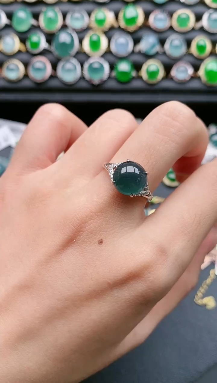 【闪购商品】翡翠戒指银S925镶嵌1111111