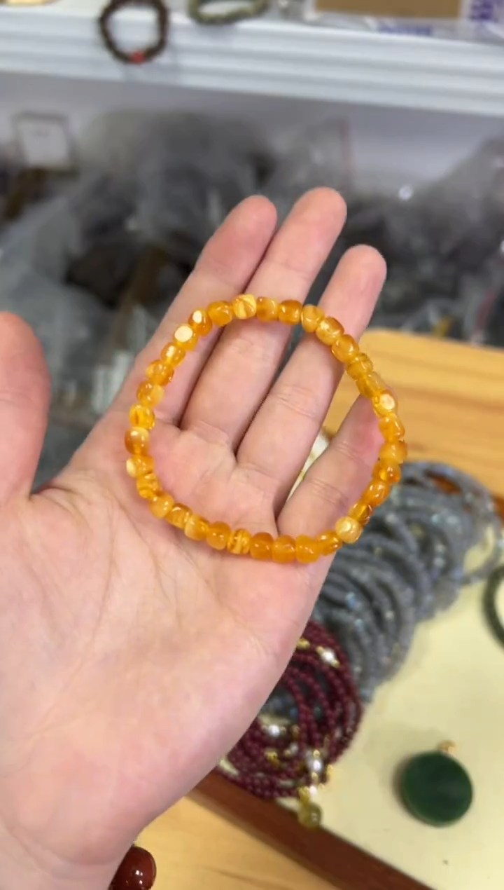 【闪购商品】蜜蜡手链未镶嵌回流蜜蜡不完美随行手链[978]