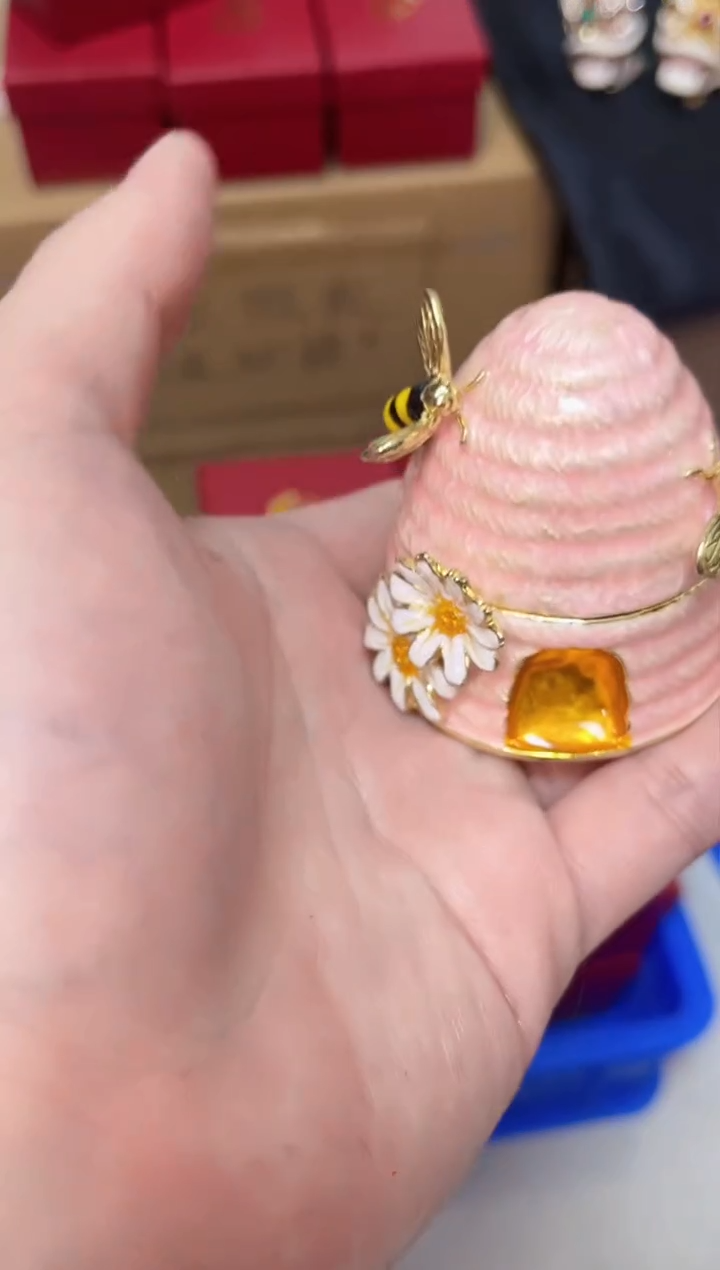 【闪购商品】瓷片年货节福福价格高质珐琅彩合金摆件首饰盒