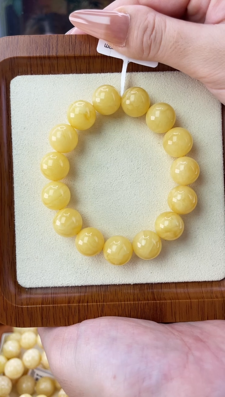 裸石蜜蜡未镶嵌手串