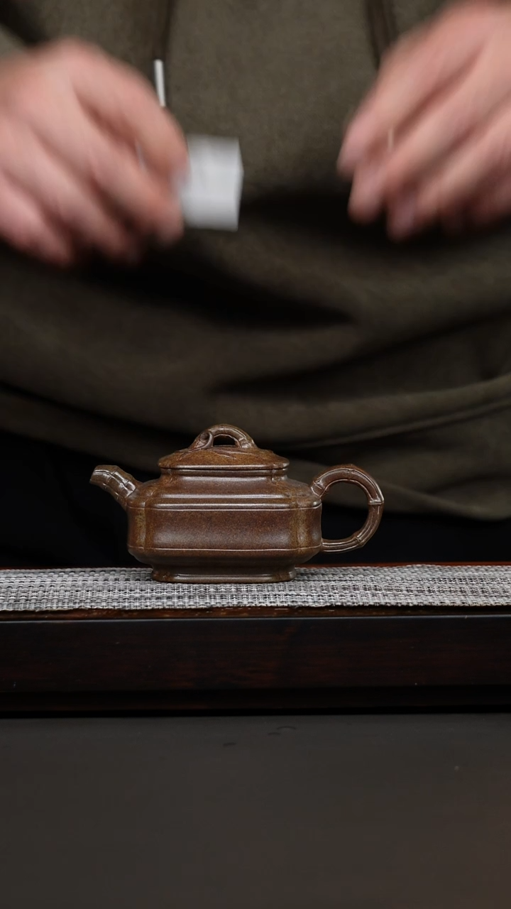 茶壶紫砂韩惠琴·柴烧四方竹鼓
