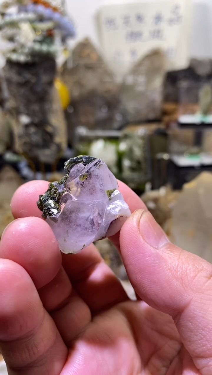 水晶珠宝半成品未镶嵌80号超七金草莓隐山花园+绿帘