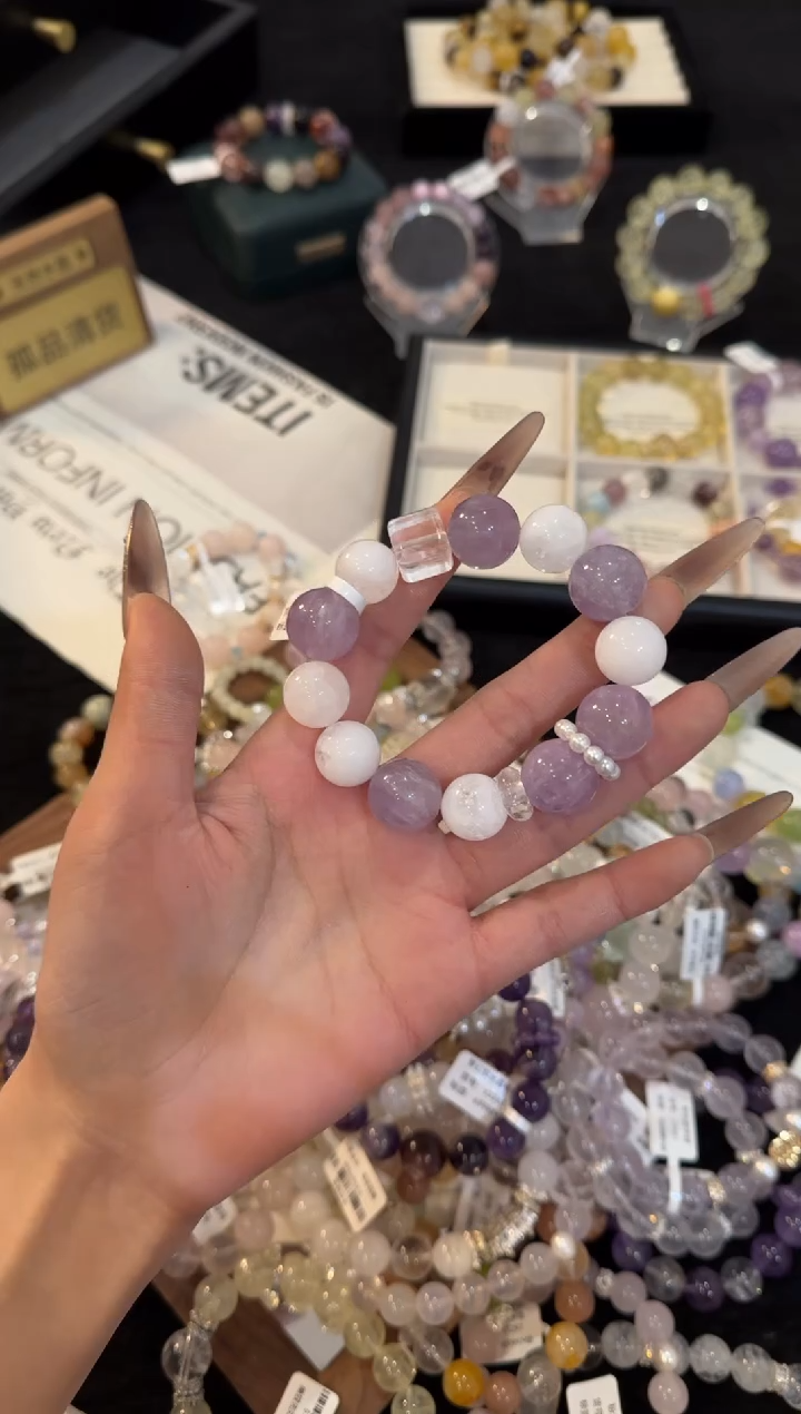 合金手链水晶紫白手链x2909