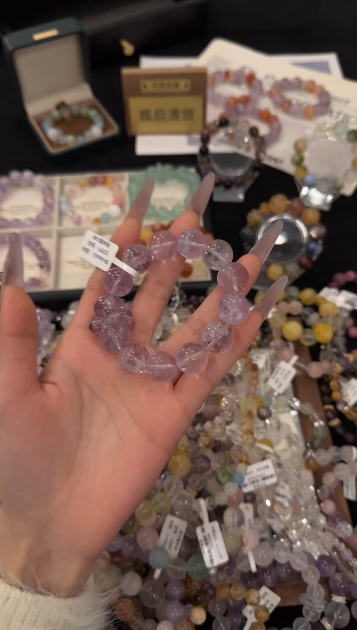 未镶嵌手链水晶紫水晶x2625