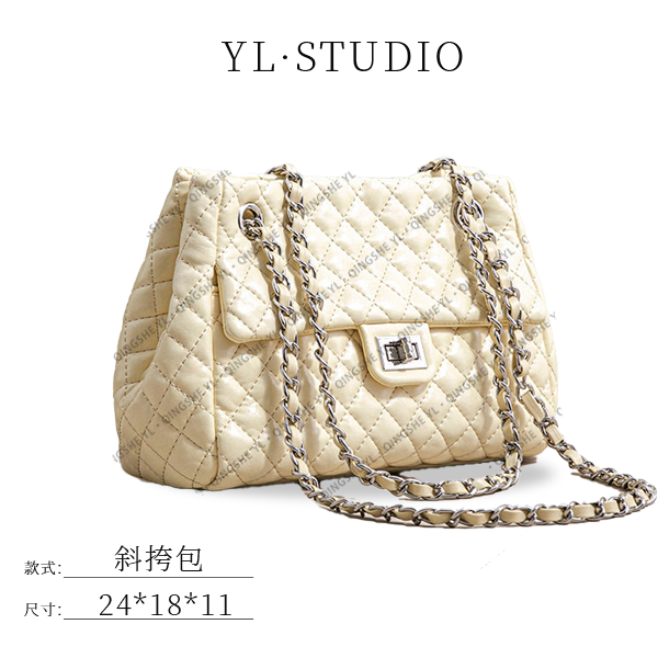 【依琳定制】女士潮流时尚经典气质手拎单肩包SK-62862-淡黄
