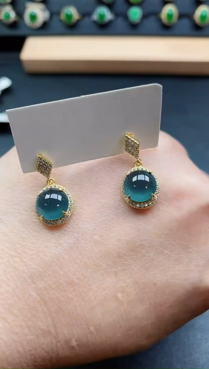 银S925镶嵌戒指翡翠1