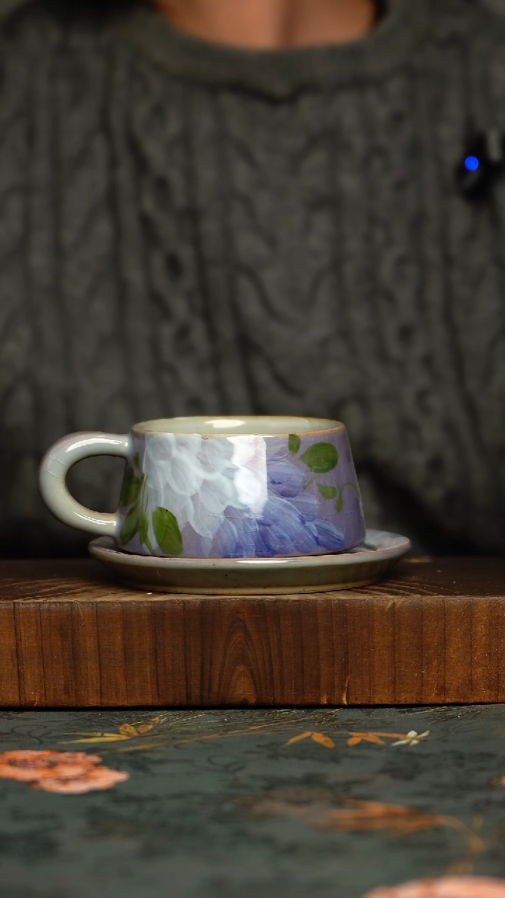 瓷片釉下彩手工手绘同款陶器