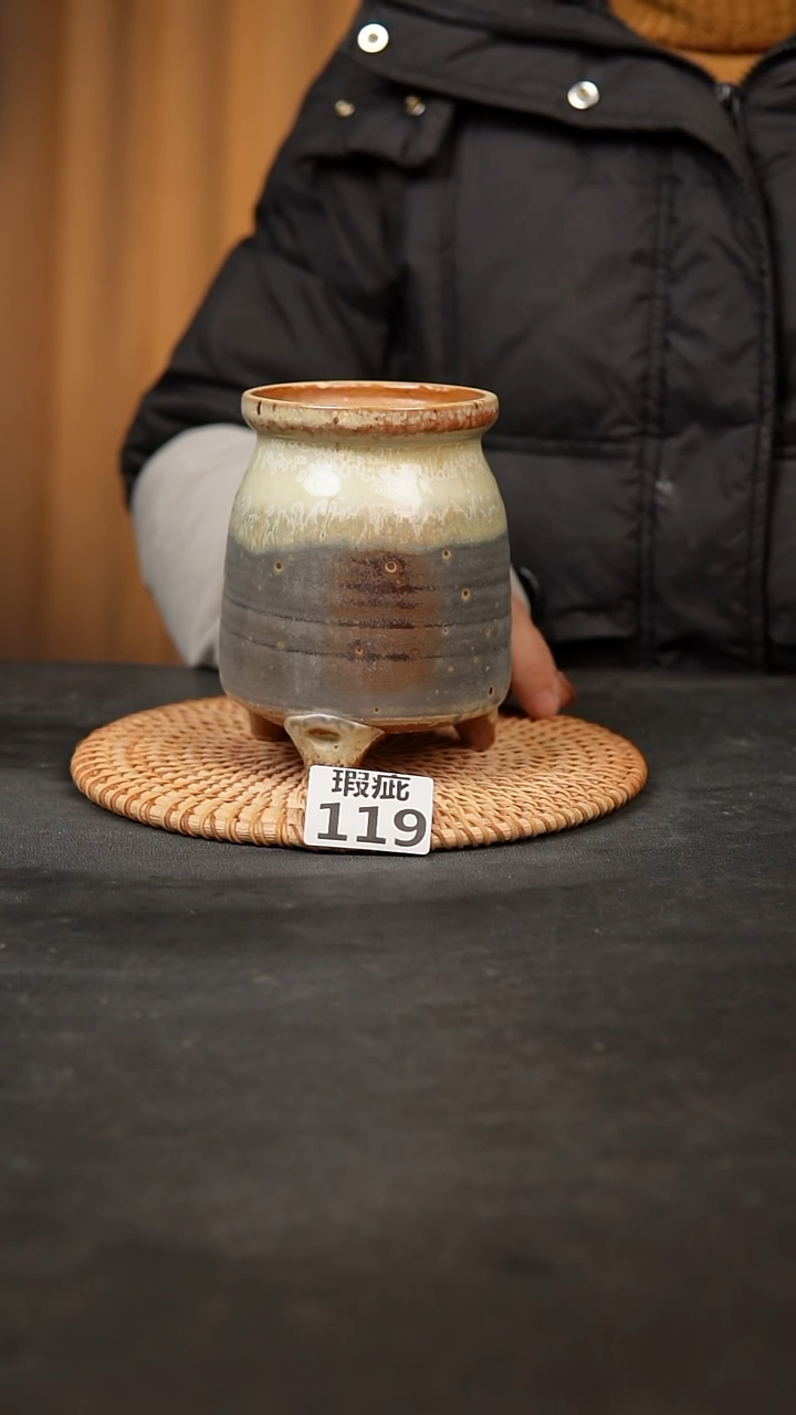 【闪购商品】瓷片119泥泥手工花盆口8