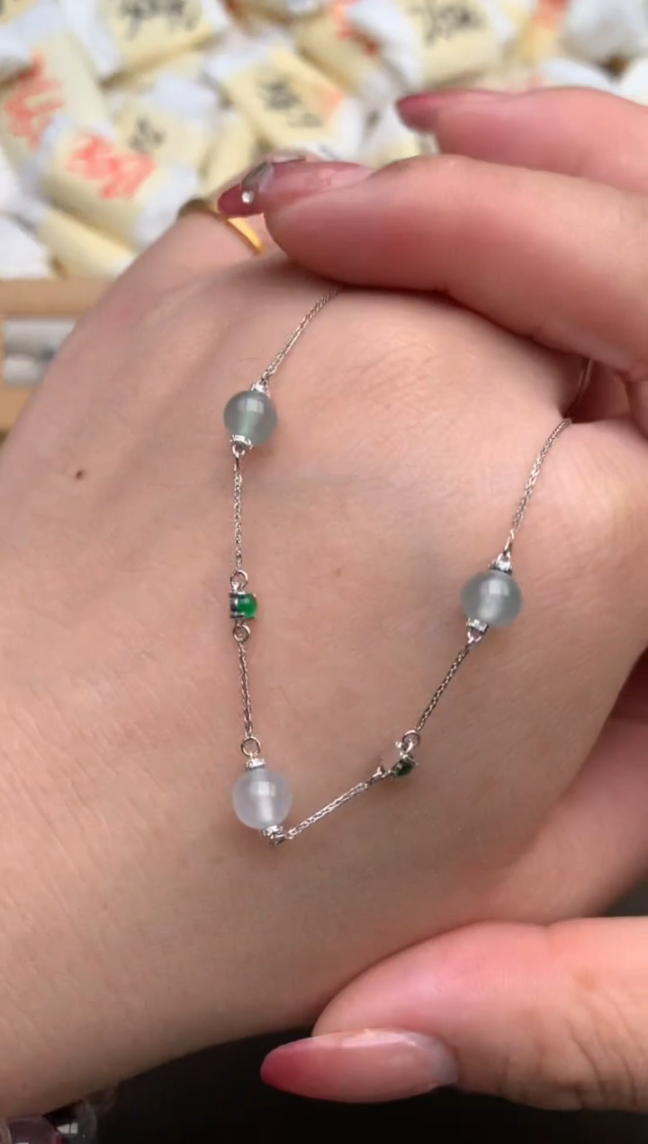 18K金镶嵌手链翡翠—