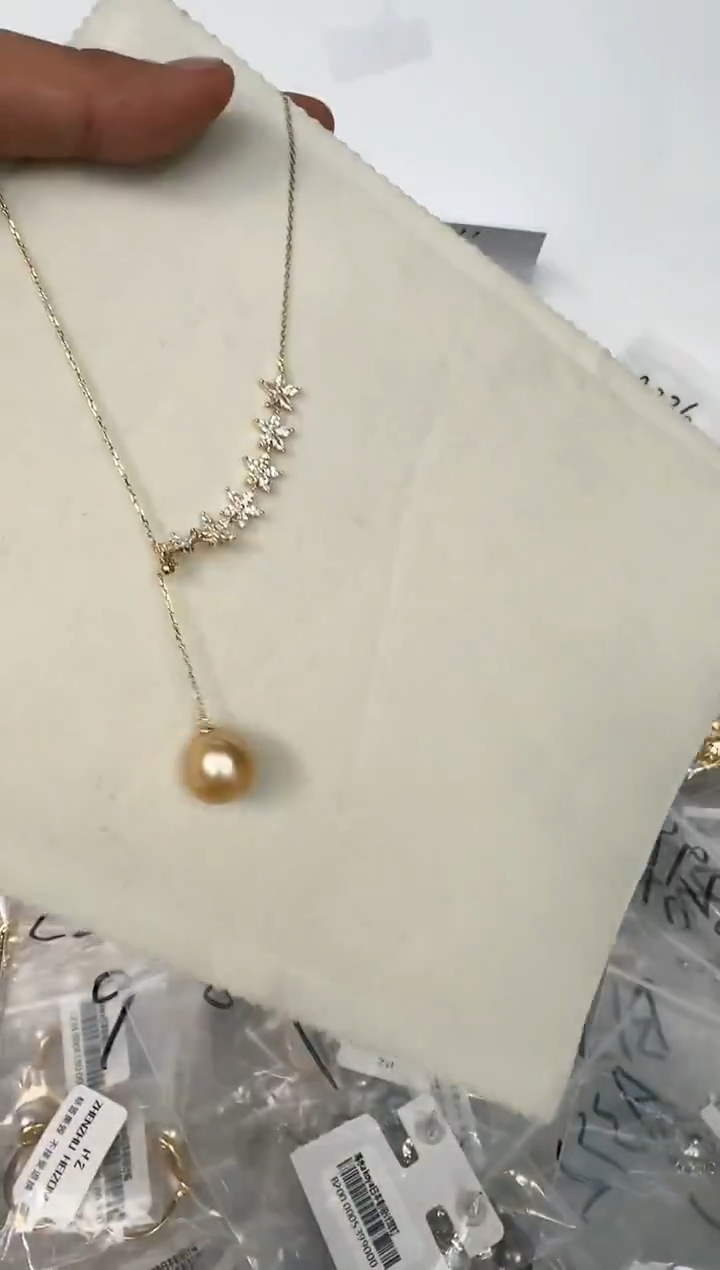 颈饰银S925镶嵌海水珍珠套链