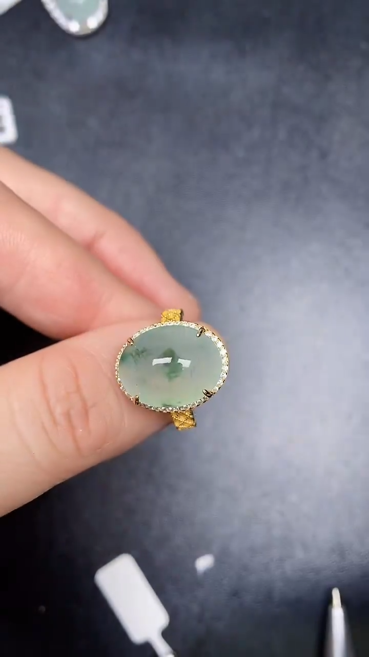 银S925镶嵌戒指翡翠2770