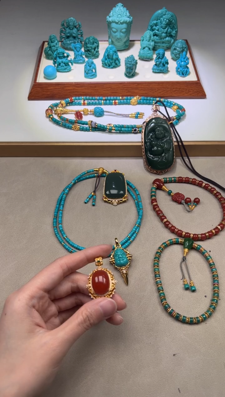 【闪购商品】绿松石手串手串18K金镶嵌手串手串