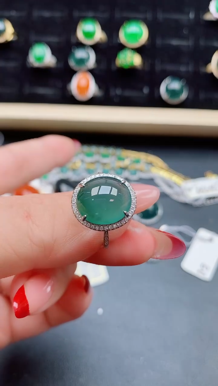 【闪购商品】翡翠戒指银S925镶嵌05805580