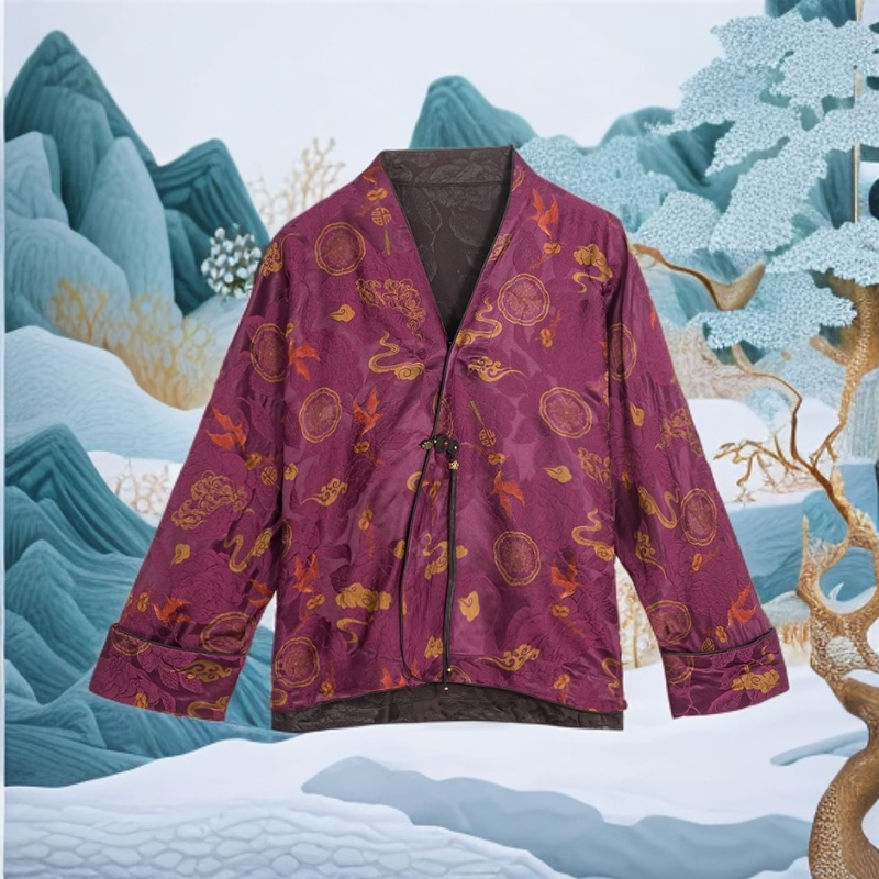 七七2025春季新款时尚百搭气质减龄福临门紫色上衣外套24zh975