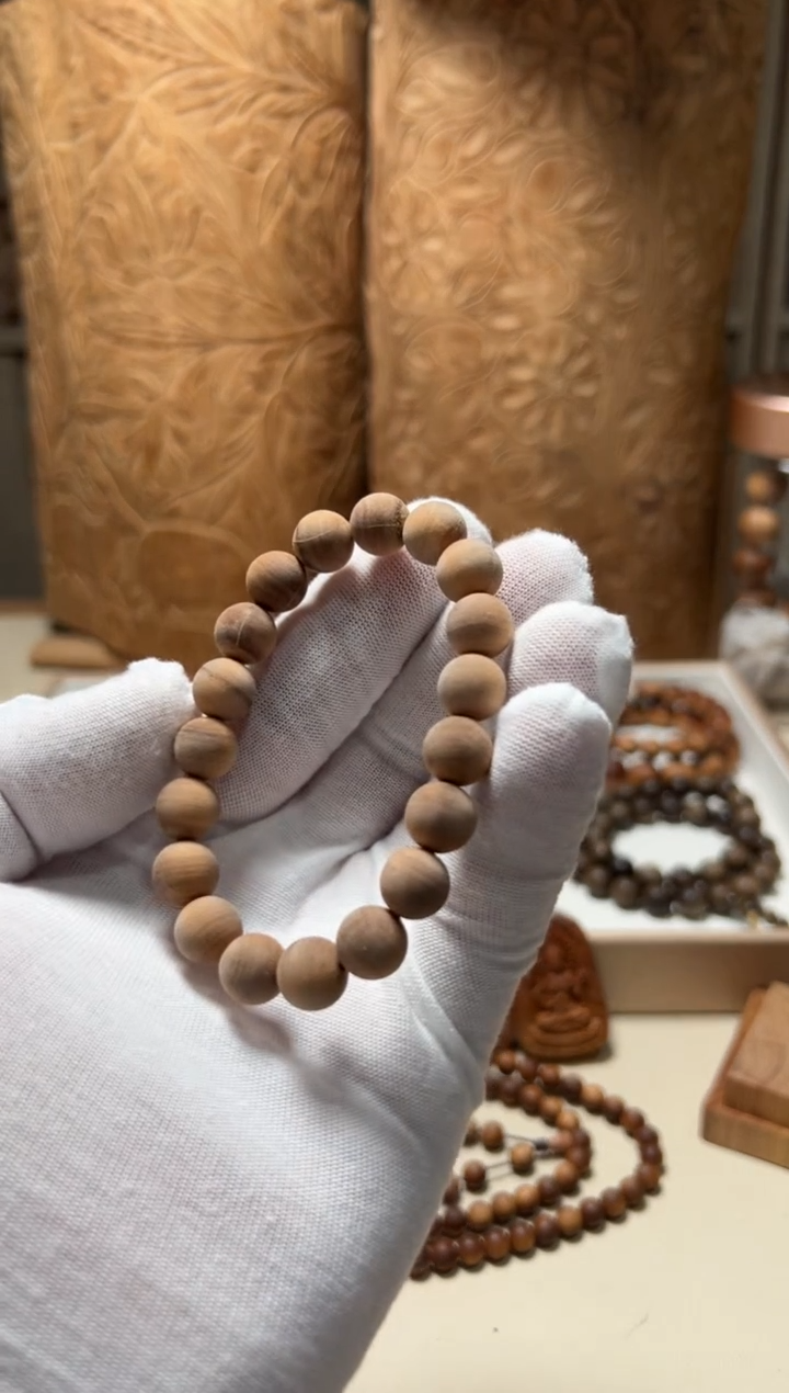 【闪购商品】檀香木手串/手链彩绘料1.0单圈横纹没打磨瑕疵福利