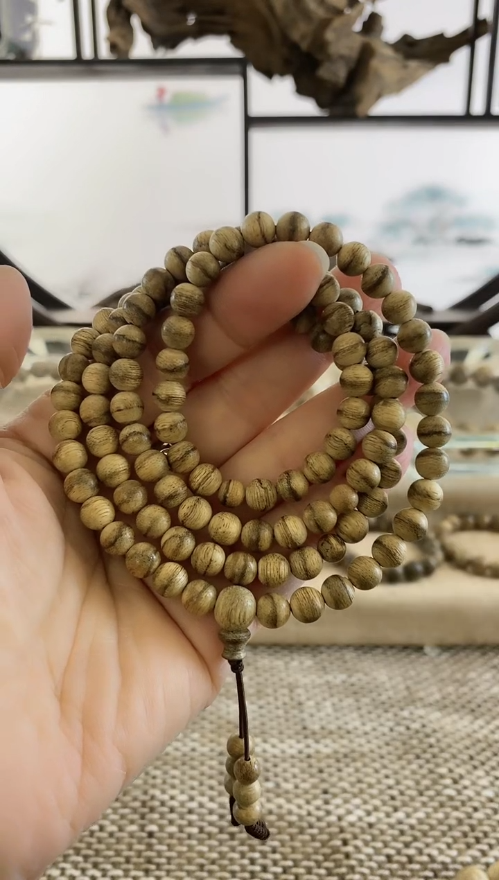 【闪购商品】沉香手串达拉干老料虎斑7MM多圈