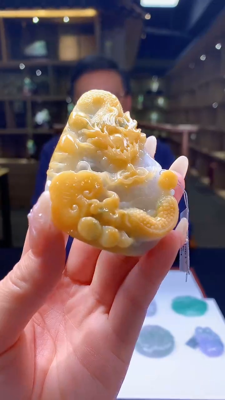 【闪购商品】定制翡翠未镶嵌8054jj-毛货龙牌86