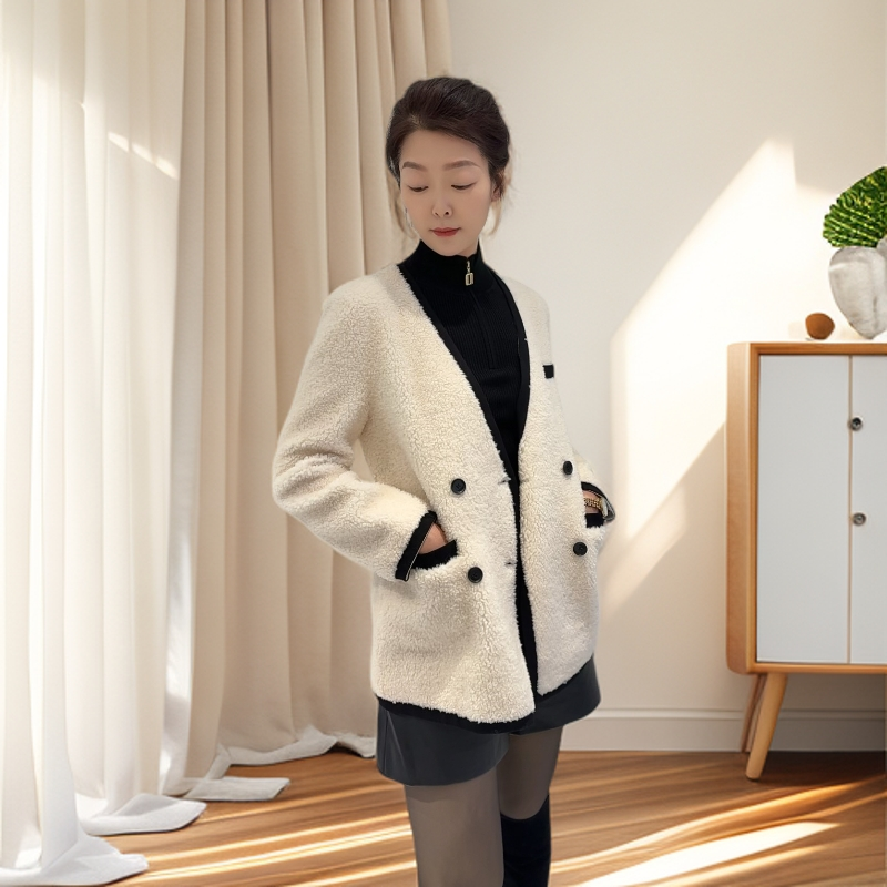 休闲羊毛颗粒外套时尚毛绒小香风071