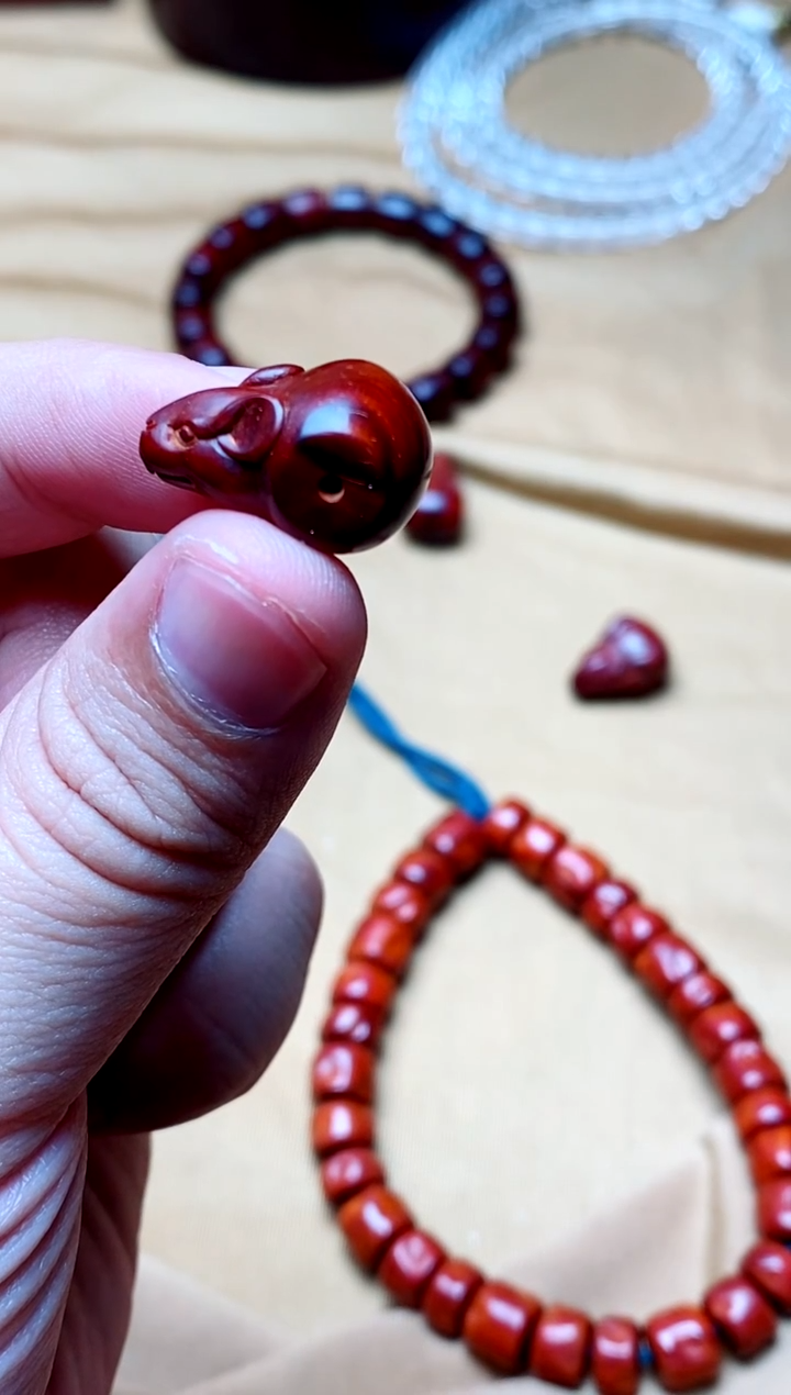 檀香紫檀（小叶紫檀）精工三通老鼠