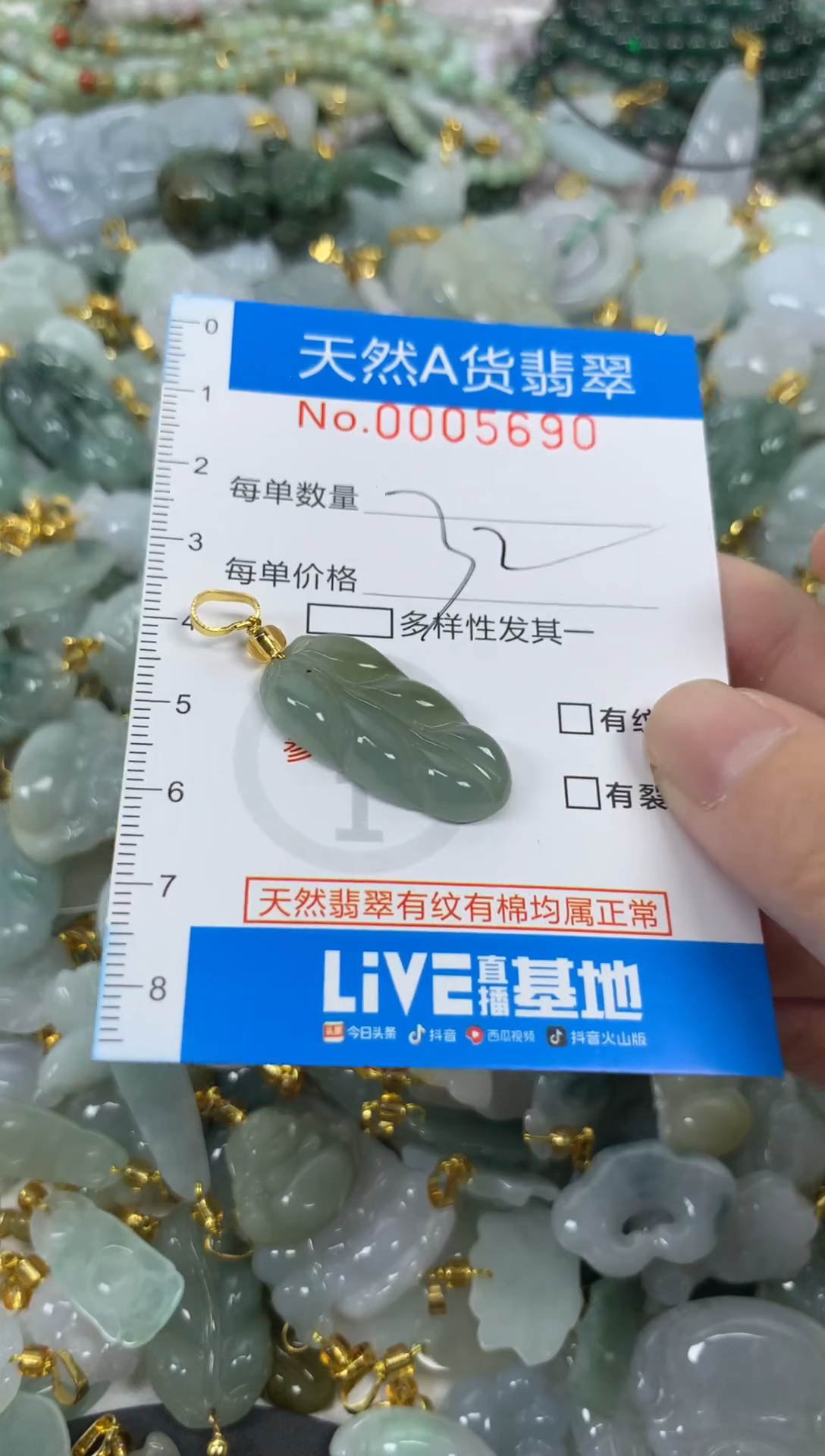 颈饰未镶嵌翡翠净货挂件-5690