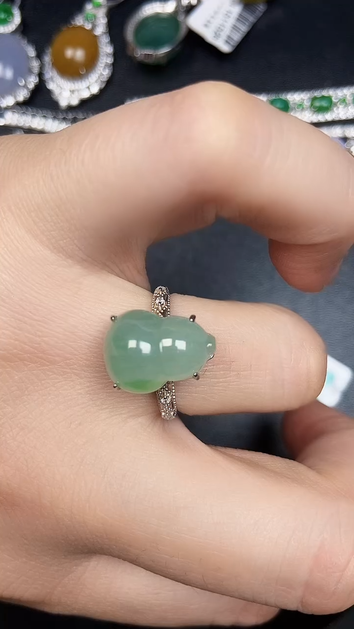 银S925镶嵌戒指翡翠2360