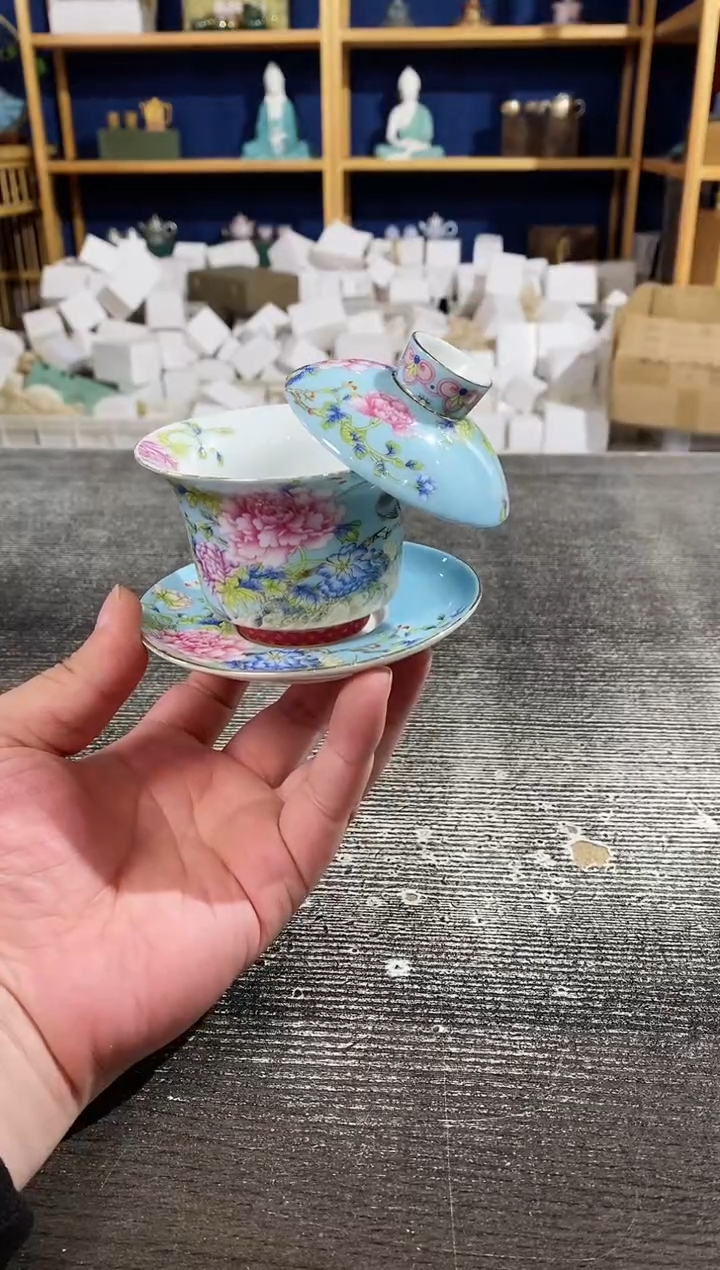 【闪购商品】其他珐琅珍藏蒂芙尼蓝悬停盖碗