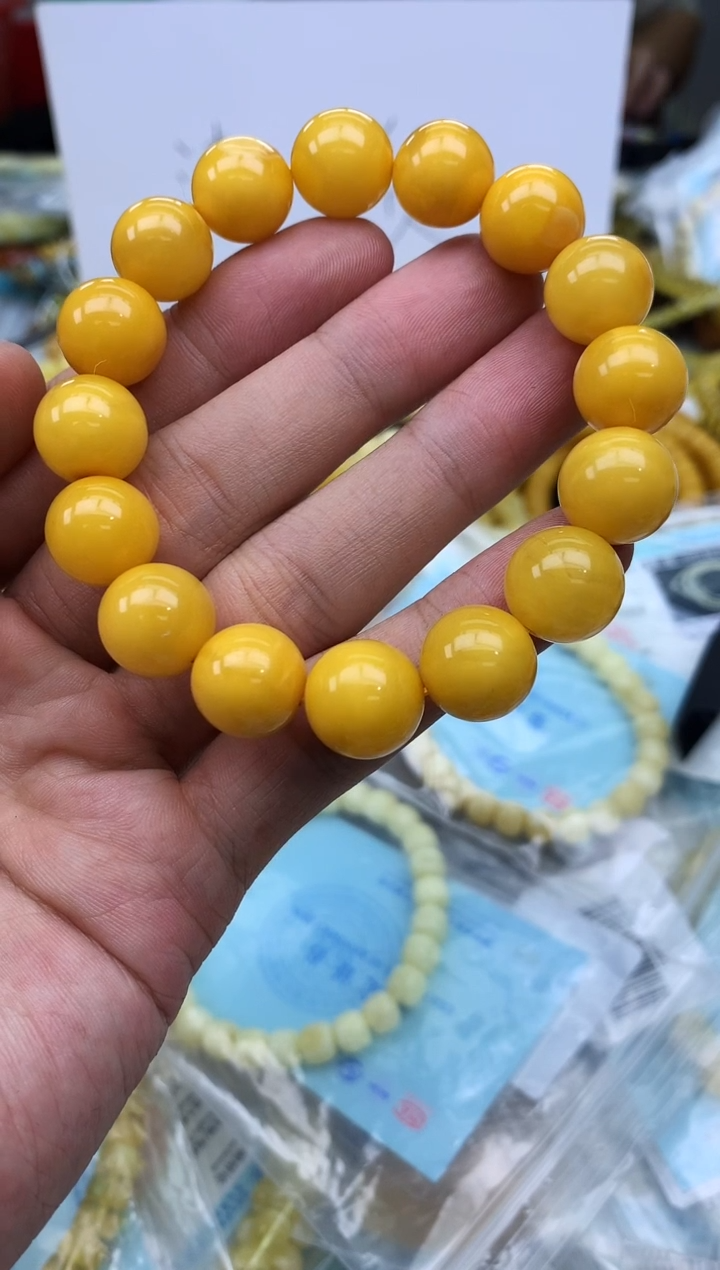 裸石蜜蜡未镶嵌手串卡13