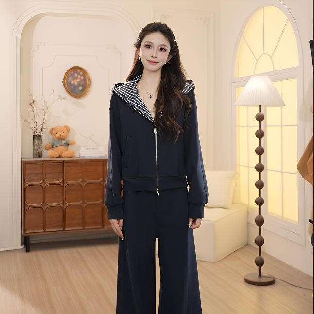 Basic House/百家好2025秋季新款设计师休闲百搭气质两件套DQE57