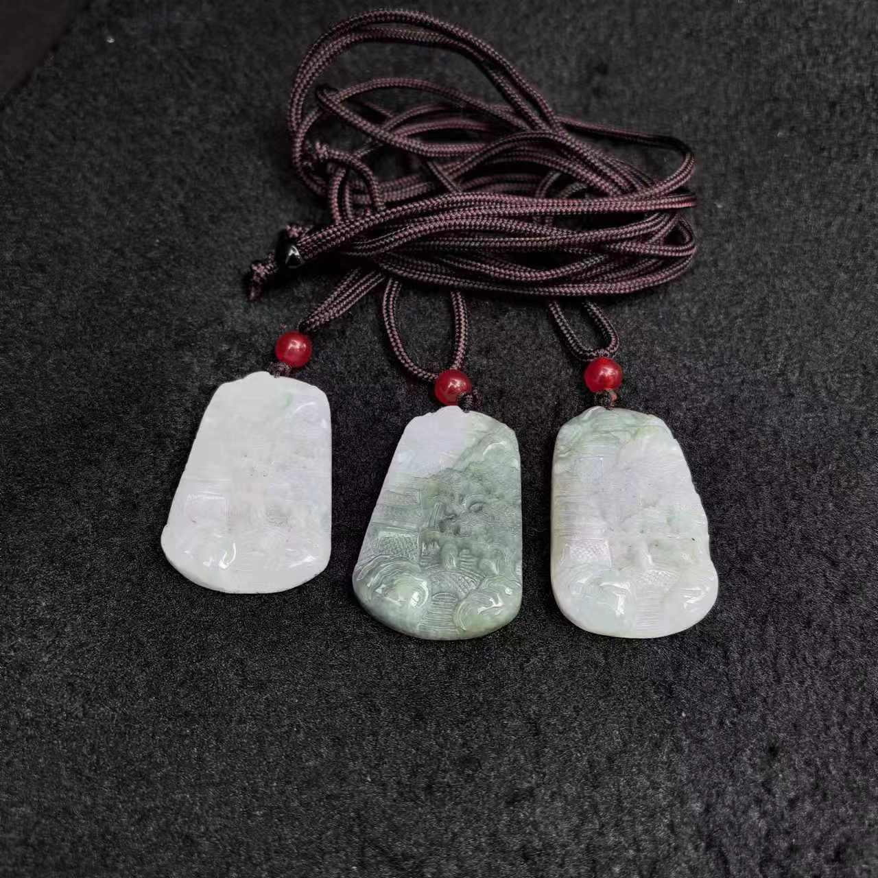 A5144  【任会长珠宝】A货翡翠山水牌吊坠-配绳子-多样性只发一件