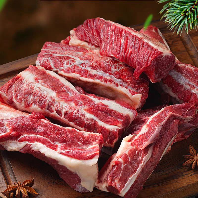 新鲜小牦牛排骨肉适合烤肉清炖