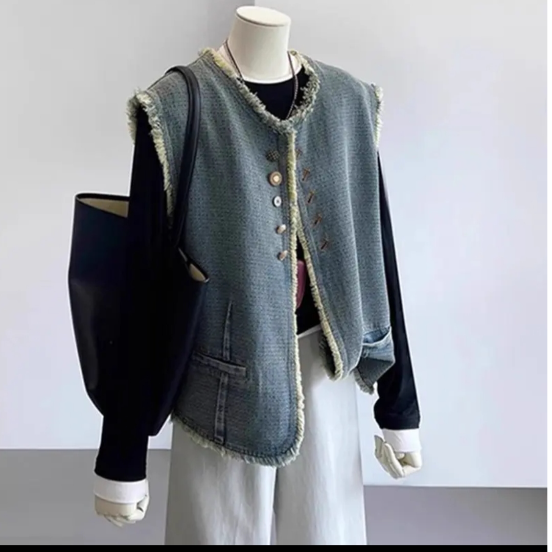 （陶总福利）休闲牛仔马甲  17