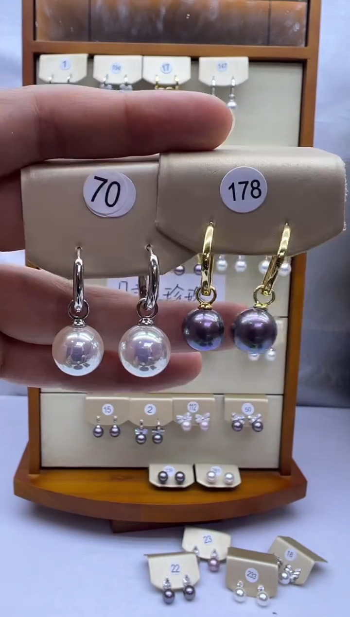 未镶嵌耳饰淡水珍珠70+178