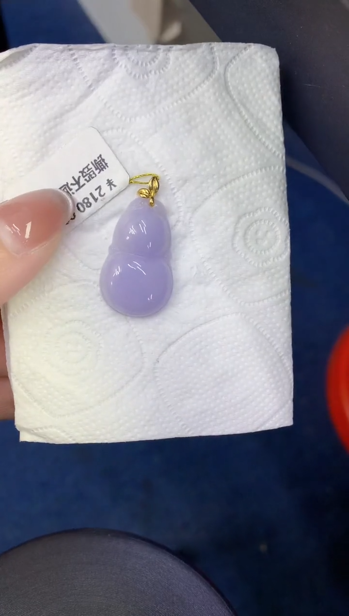 颈饰18K金镶嵌翡翠缅甸天然翡翠A货