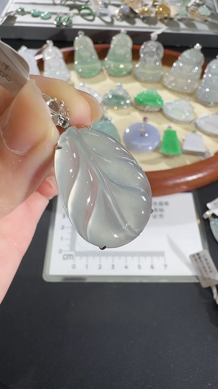 吊坠(不含链)18K金镶嵌翡翠【源头工厂】钻石镶嵌