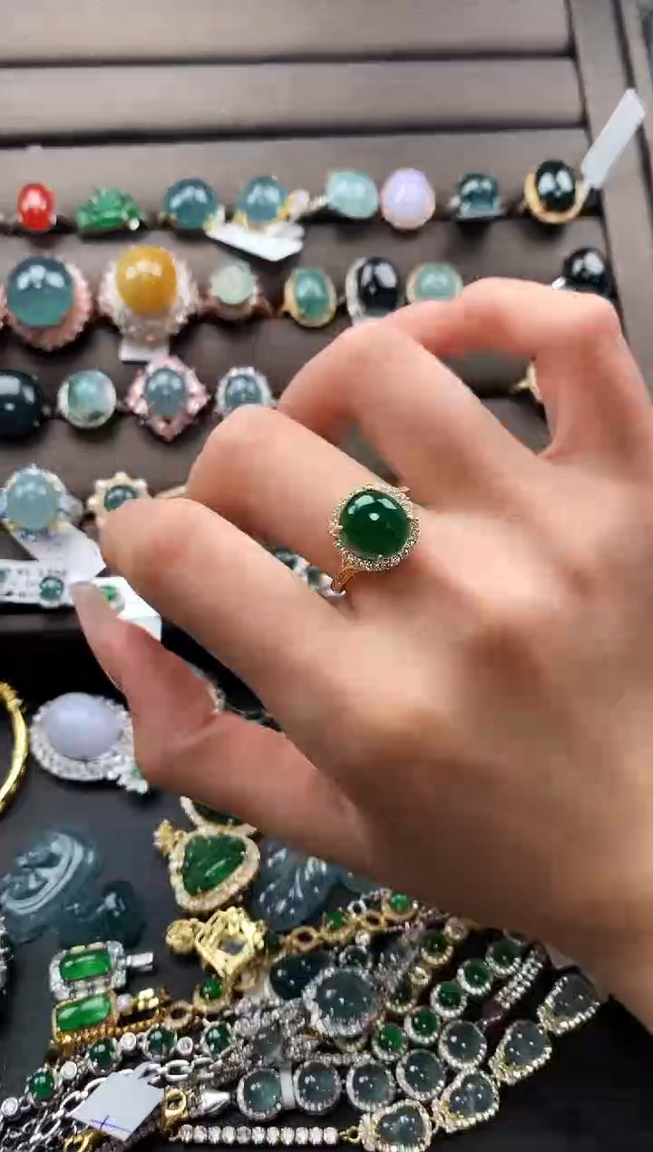 【闪购商品】翡翠戒指银S925镶嵌458568687