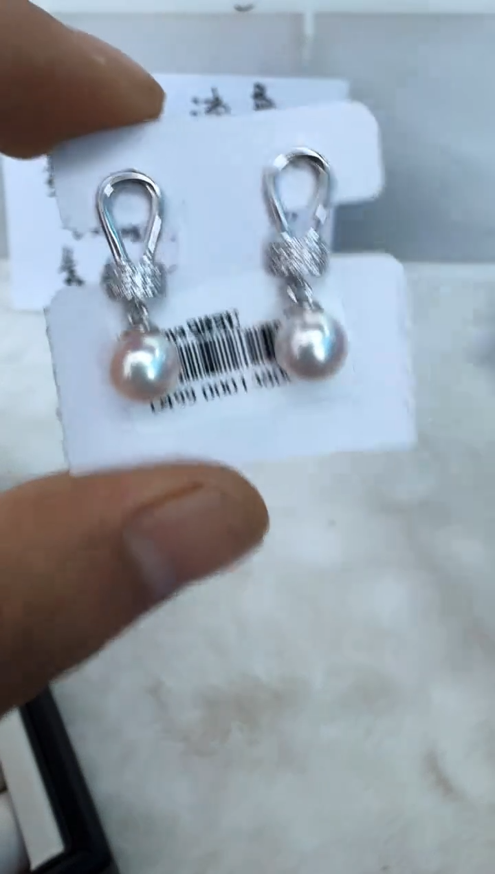 【闪购商品】海水珍珠耳饰银S925镶嵌耳钉