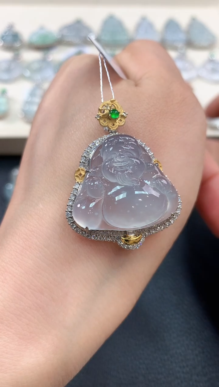 【闪购商品】翡翠吊坠(不含链)18K金镶嵌n70    