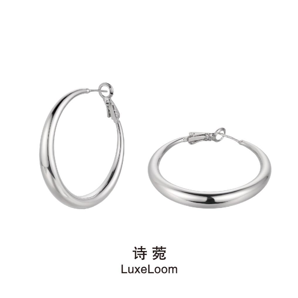 LuxeLoom/诗菀 铜合金耳饰 【夸张素圈耳环】时尚简约A0222