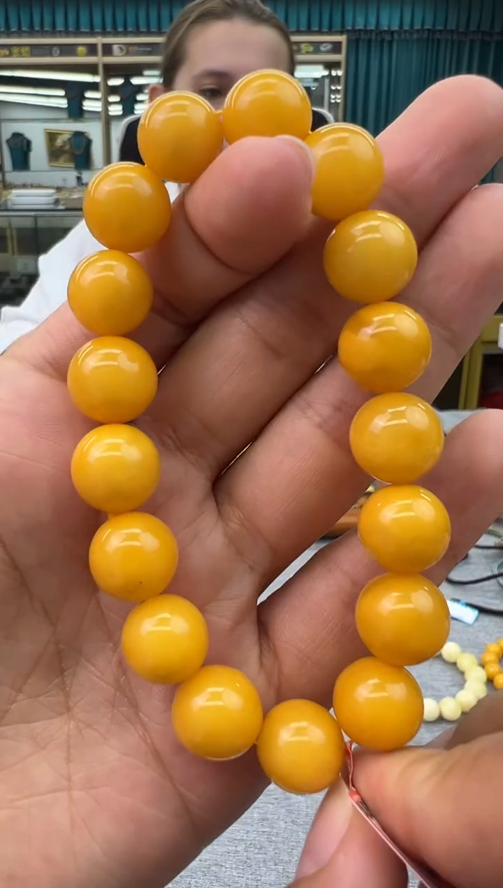 未镶嵌琥珀手链44秒拍号假一罚十12mm