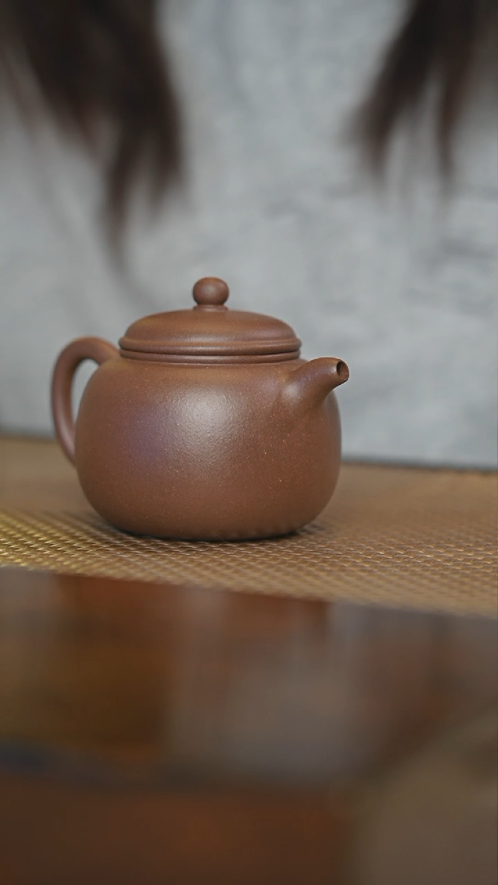茶壶紫砂宜兴原矿紫砂壶 匏尊 紫泥