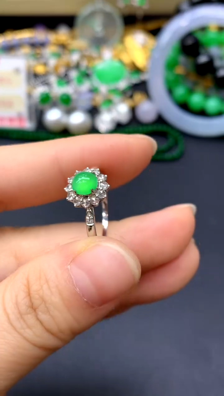 18K金镶嵌戒指翡翠282-中国好珍宝